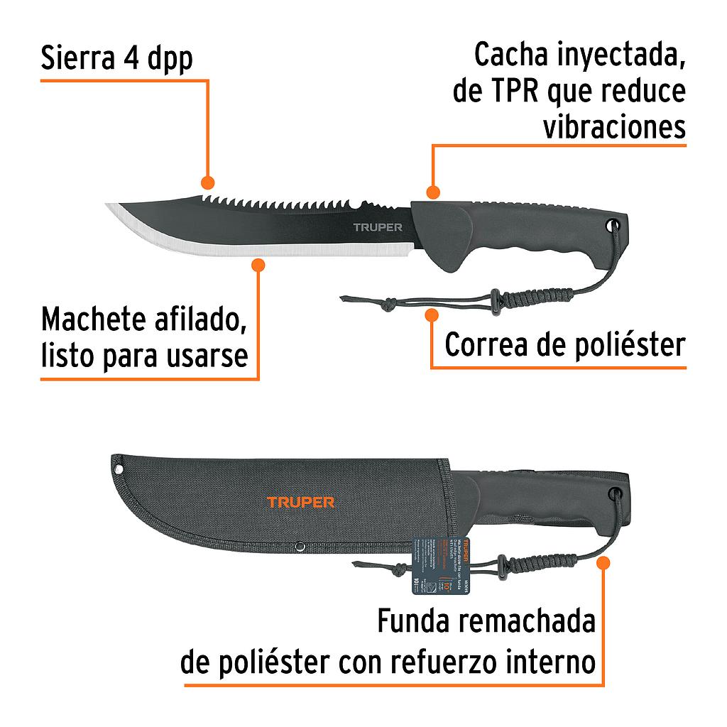 MACHETE DOBLE FILO 10 CON FUNDA TRUPER