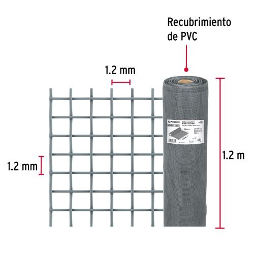 ROLLO DE 30 m X 1.2 m MALLA MOSQUITERA DE FIBRA DE VIDRIO GRIS FIERO