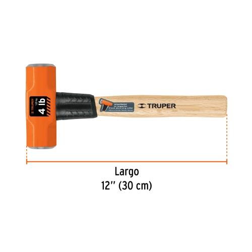 MARRO OCTAGONAL 4 lb MANGO DE MADERA 12" TRUPER