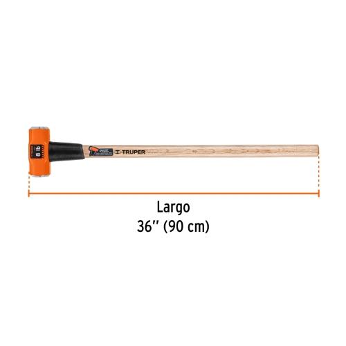 MARRO OCTAGONAL 8 lb MANGO DE MADERA 36" TRUPER