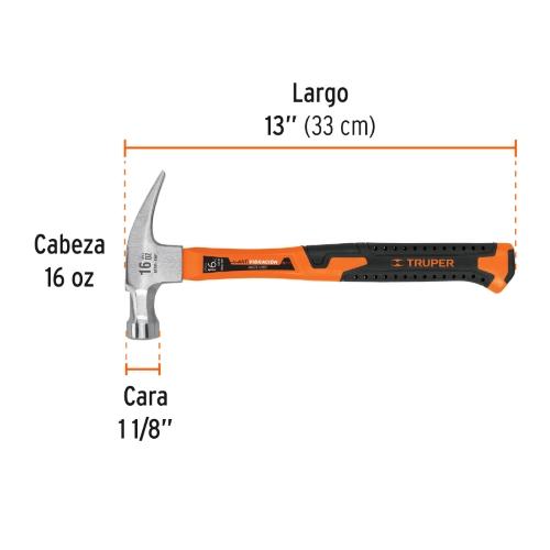 MARTILLO 16oz MANGO FIB VIDRIO TRUPER