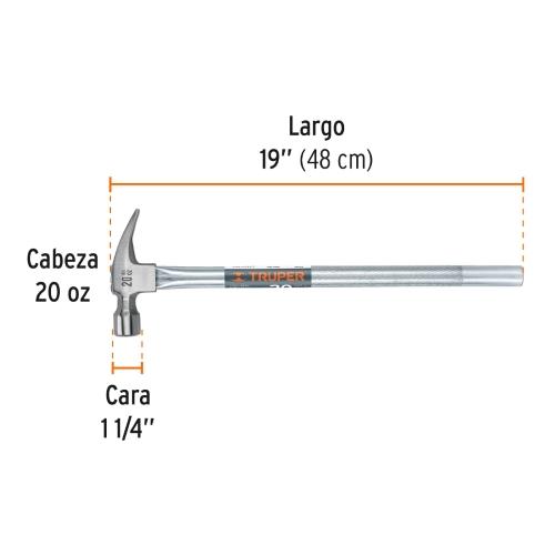 MARTILLO TUBULAR UÑA RECTA C/ALOJAMIENTO