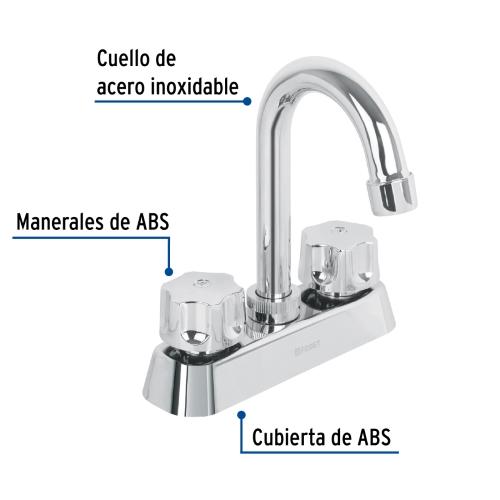 MEZCLADORA 4 PARA LAVABO CUELLO TIPO BAR FOSE (MP-060)
