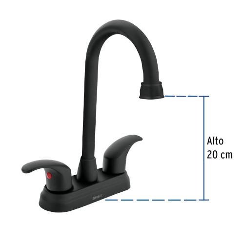 MEZCLADORA NEGRO MATE 4 PARA LAVABO TIPO BAR