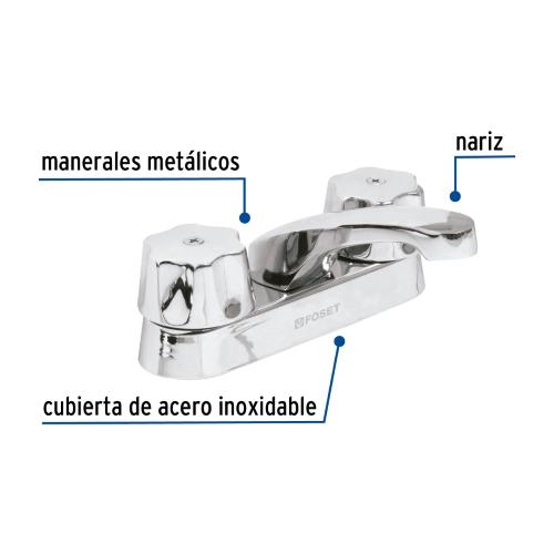 MEZCLADORA 4 Plg. PARA LAVABO NARIZ LARGA CARTUCHO CERAMICO