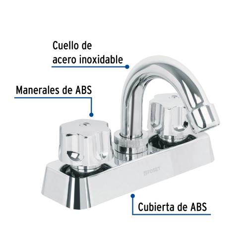 MEZCLADORA PARA LAVABO CUELLO CURVO FOSET