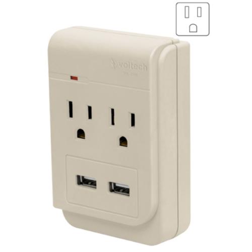 MULTICONTAC 2 ENT.SUPRESOR PICOS C/2 USB