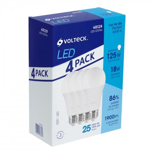 MULTIPACK 4 LAMPARAS DE LED 18W T/BULBO