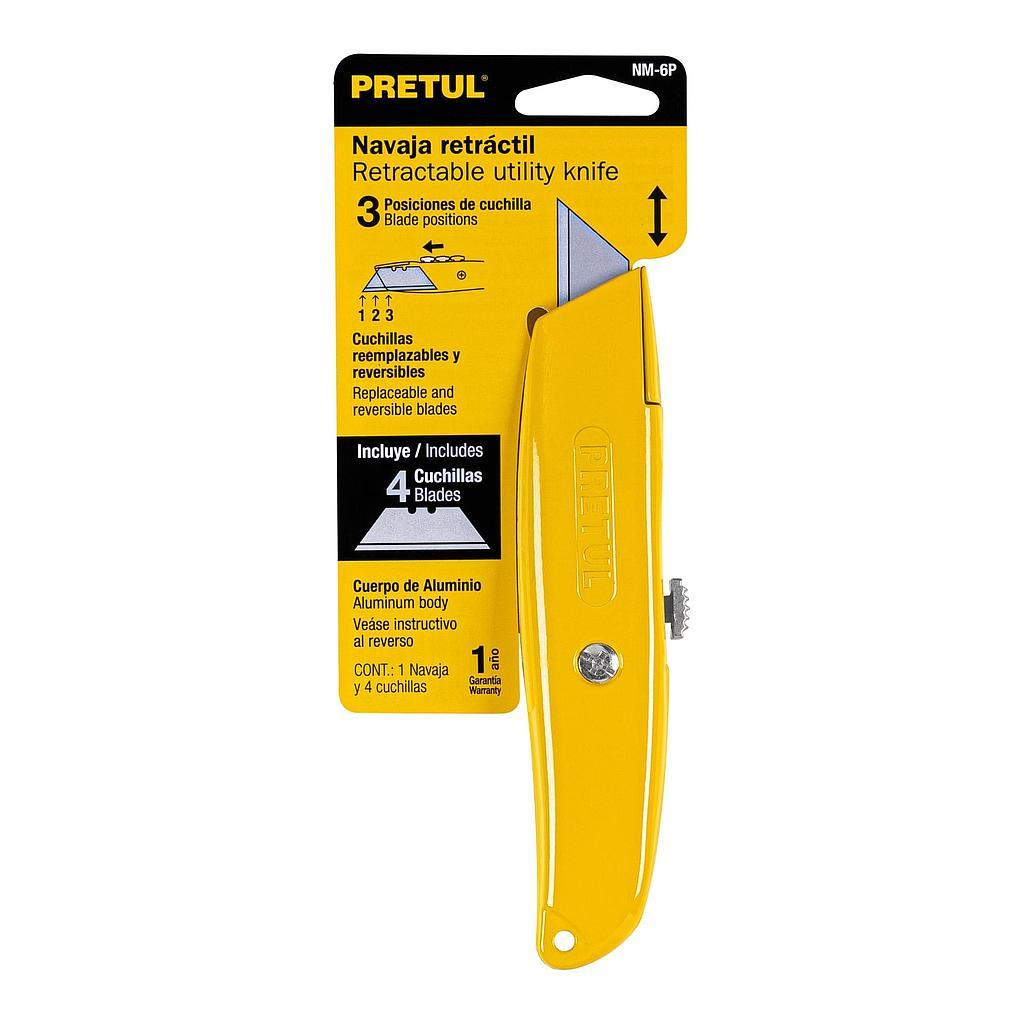 NAVAJA RETRÁCTIL 6" CUERPO DE ALUMINIO  PRETUL