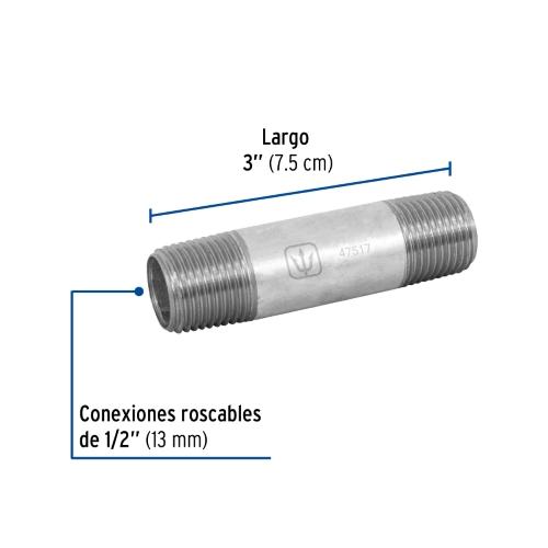 NIPLE GALVANIZADO 1/2X3 C-40 FOSET