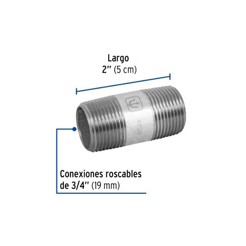 NIPLE DE ACERO GALVANIZADO 3/4 Plg. X 2 Plg. FOSET