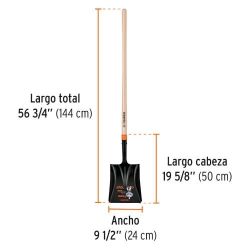 PALA CUADRADA MANGO LARGO TRUPER (PCL-P)