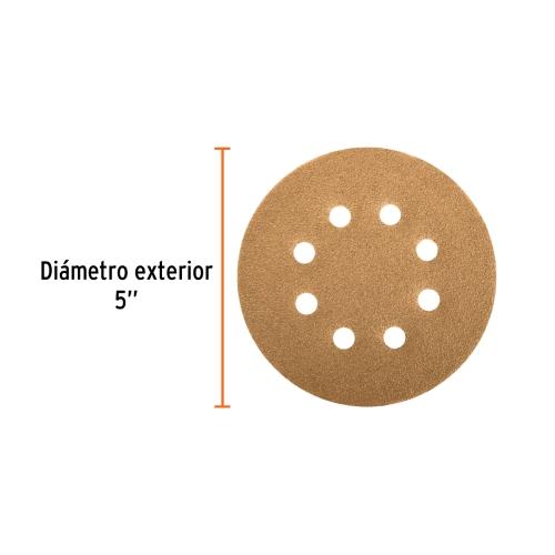 PAQUETE C/5PZ LIJA DISCO 5 G-40 CON PERFORACIONES TRUPER