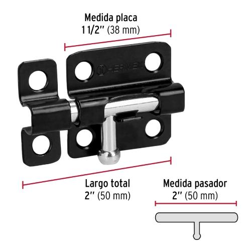 PASADOR DE BARRIL 2 DE ACERO ACABADO NEGRO HERMEX