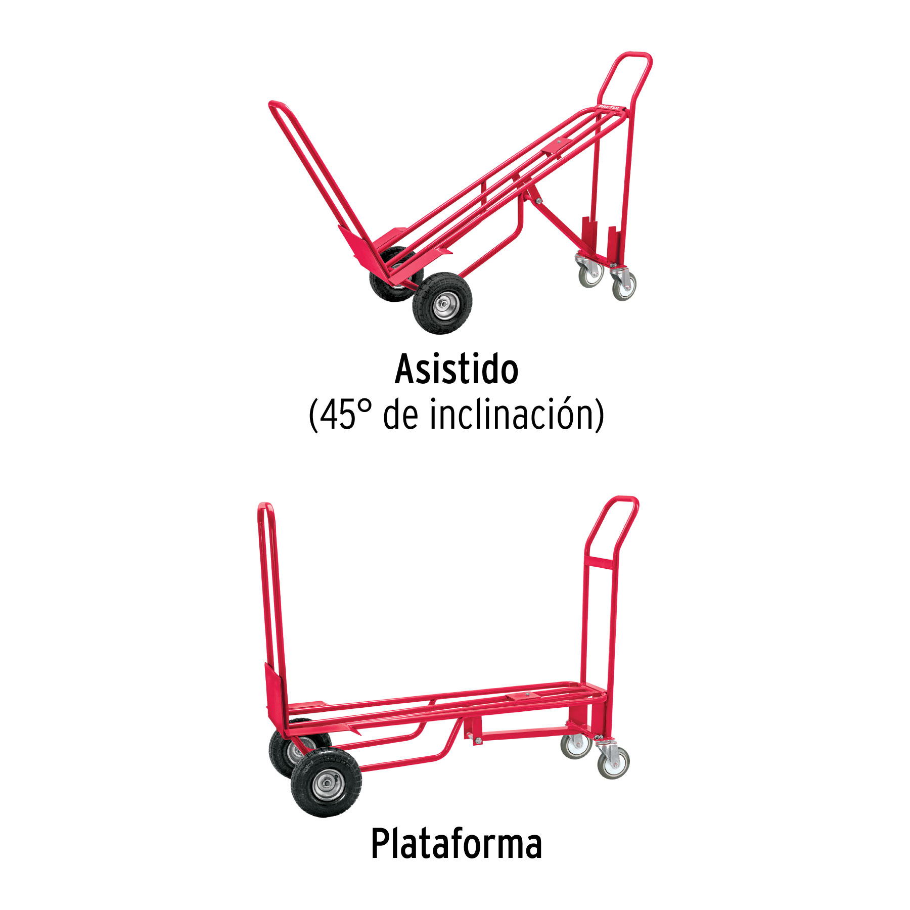 DIABLO DE CARGA CONVERTIBLE 3 EN 1 , 270 KG, PRETUL