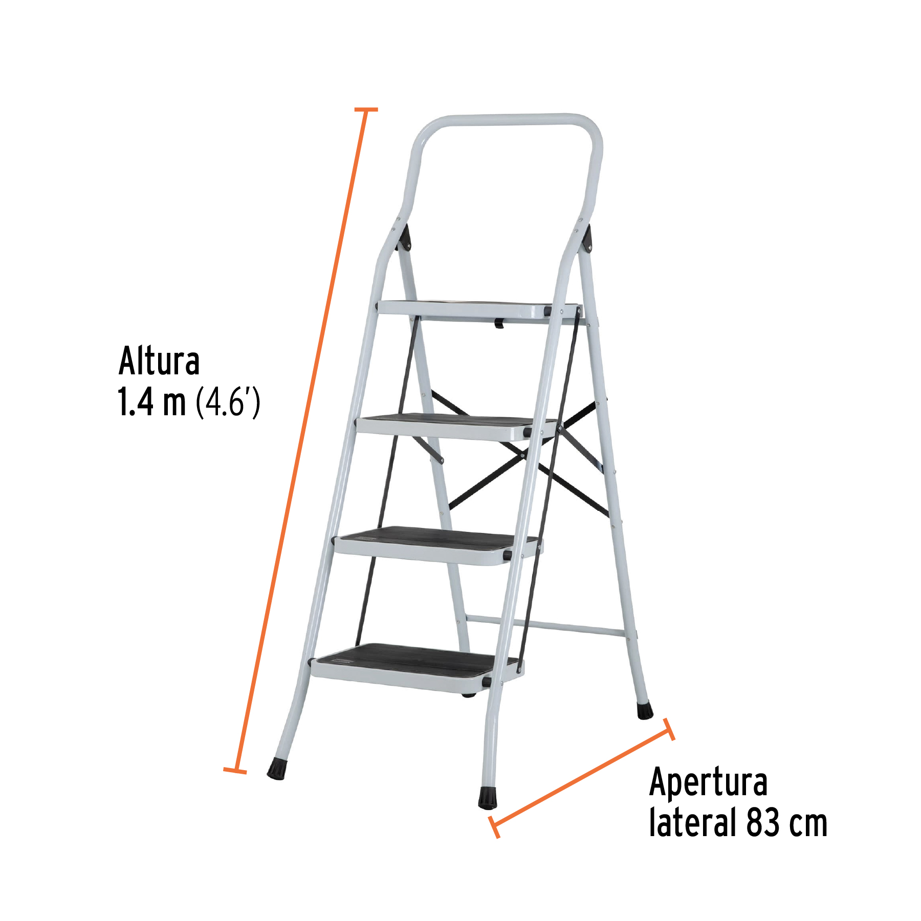 ESCALERA TUBULAR PLEGABLE 4 PELDAÑOS 4