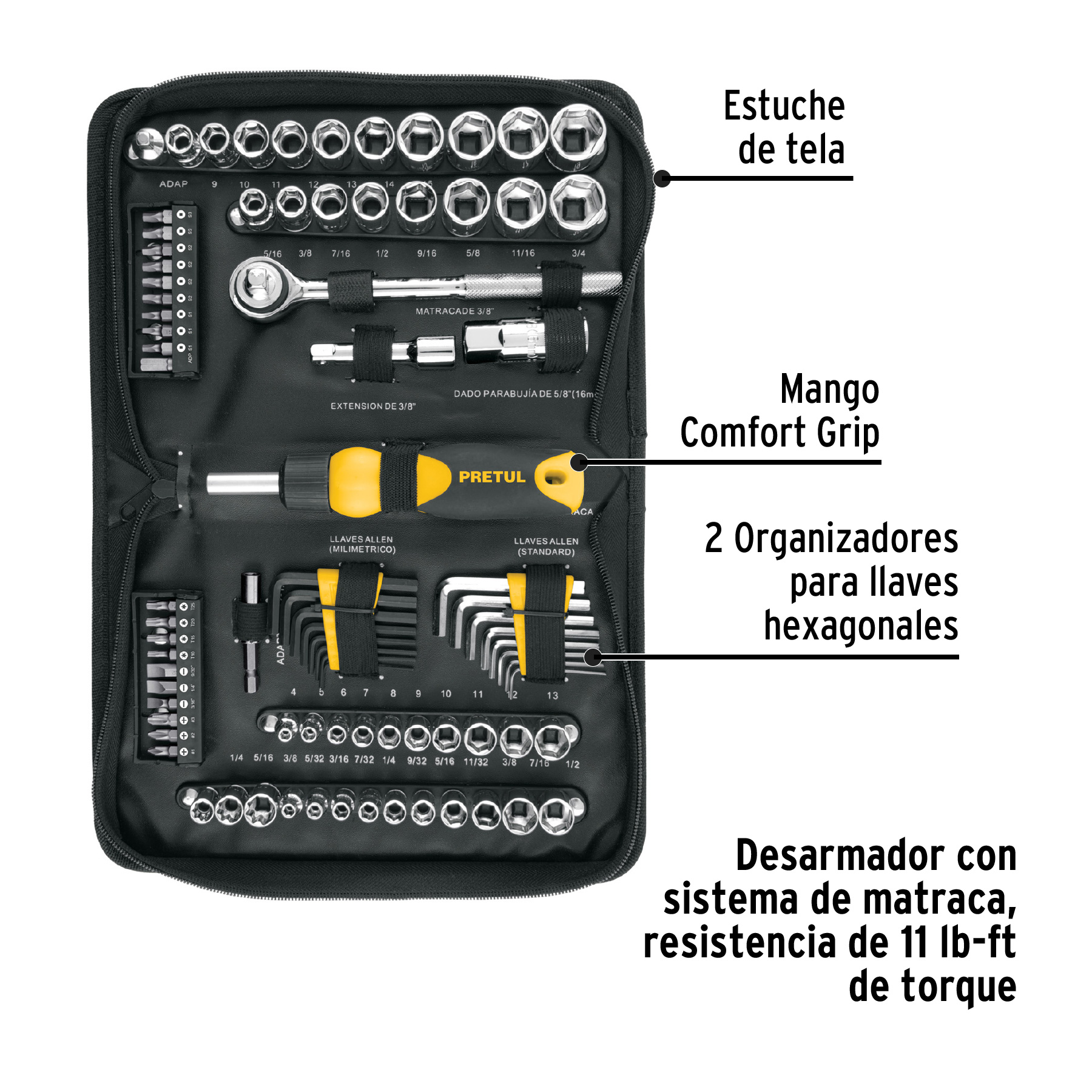 JGO DE 85 PZ PARA MECANICA PRETUL