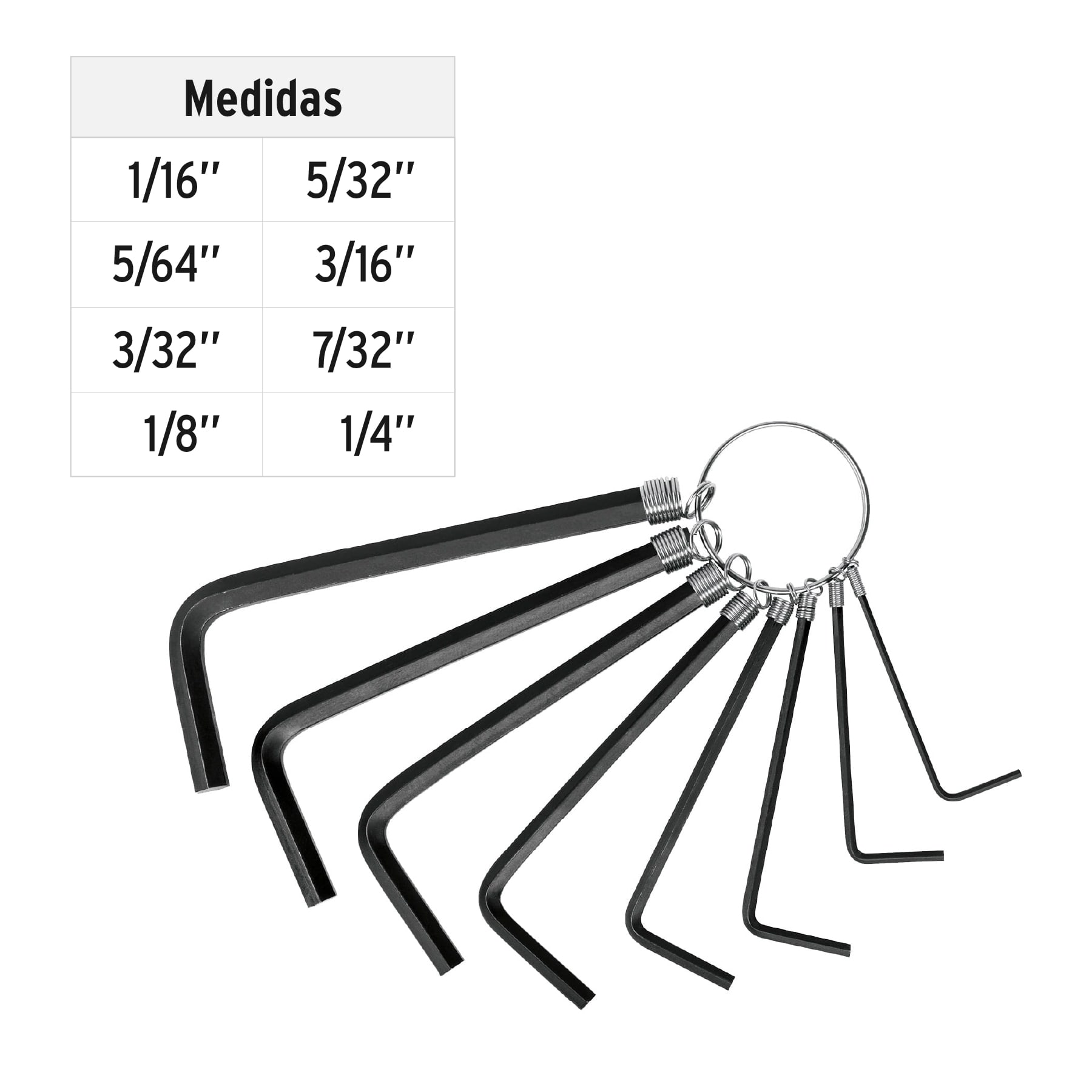 JUEGO DE 8 LLAVES ALLEN STD PRETUL