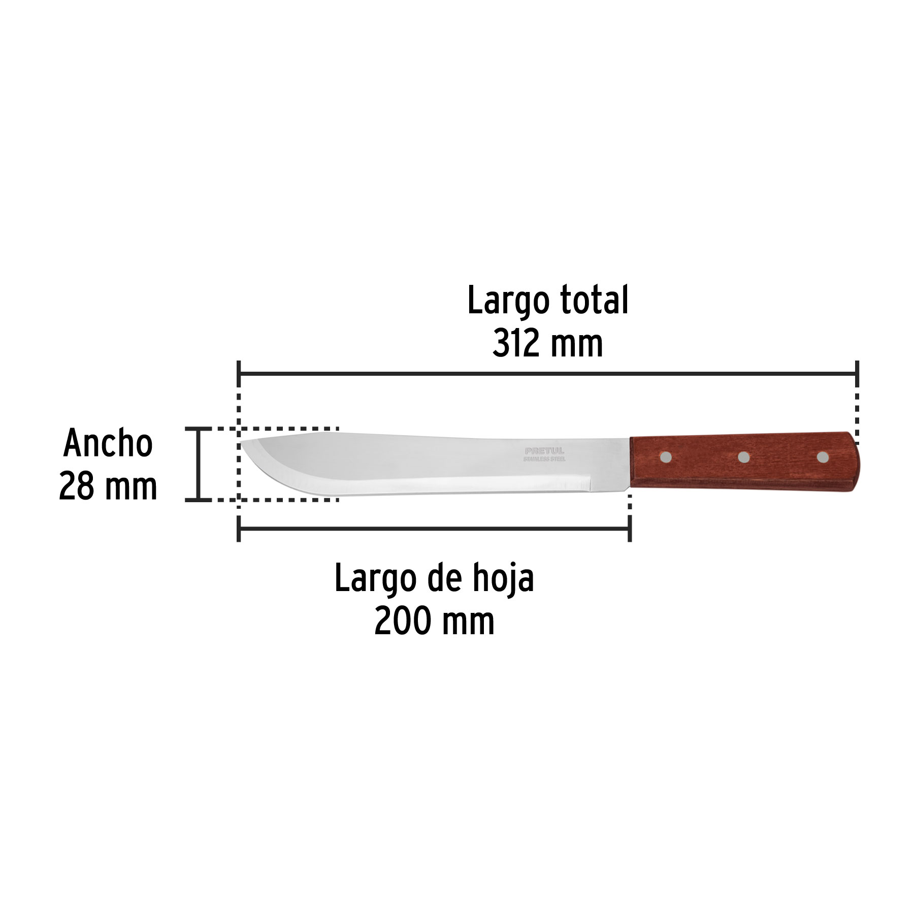 CUCHILLO CEBOLLERO 8 MANGO MADERA PRETU