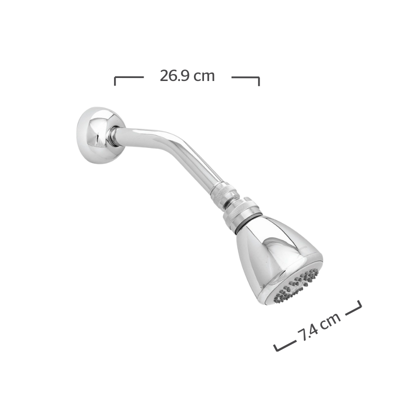 REGADERA CON BRAZO Y CHAPETON CROMO F-296B