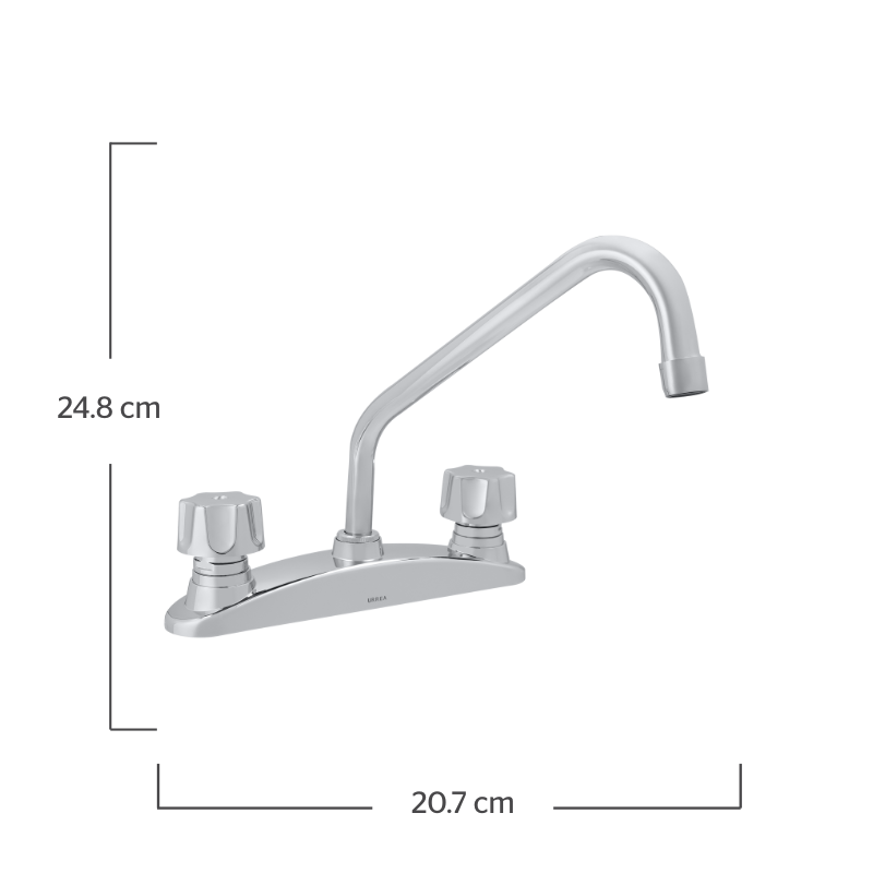 MEZCLADORA 8 PARA FREGADERO VERTICAL CON CUIBIERTA Y MANERAL F-318Q