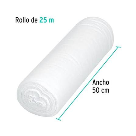 ROLLO DE 25 M DE FRANELA BLANCA DE ALGODON KLINTEK