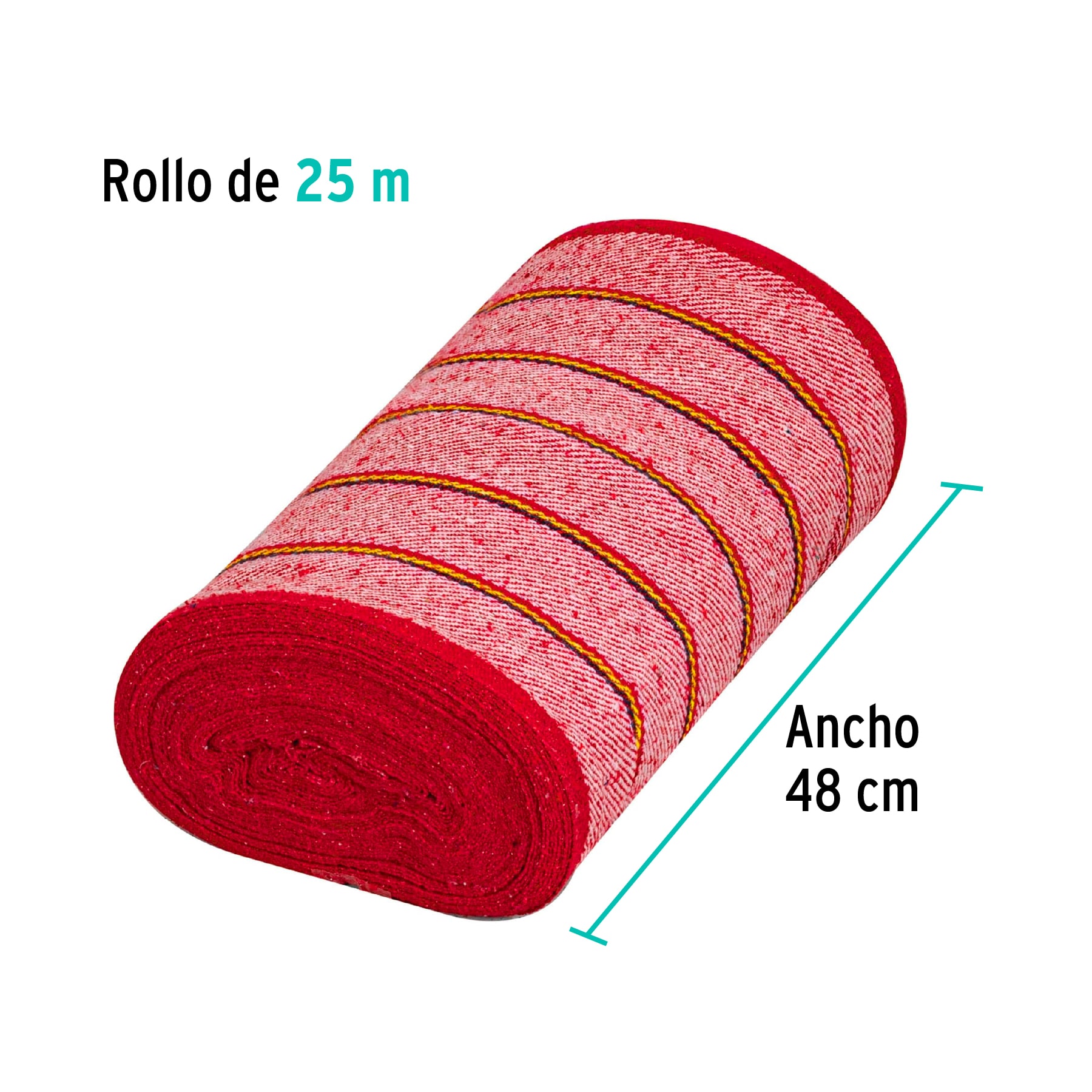 ROLLO DE 25 M DE JERGA SARGA GRUESA ROJA KLINTEK