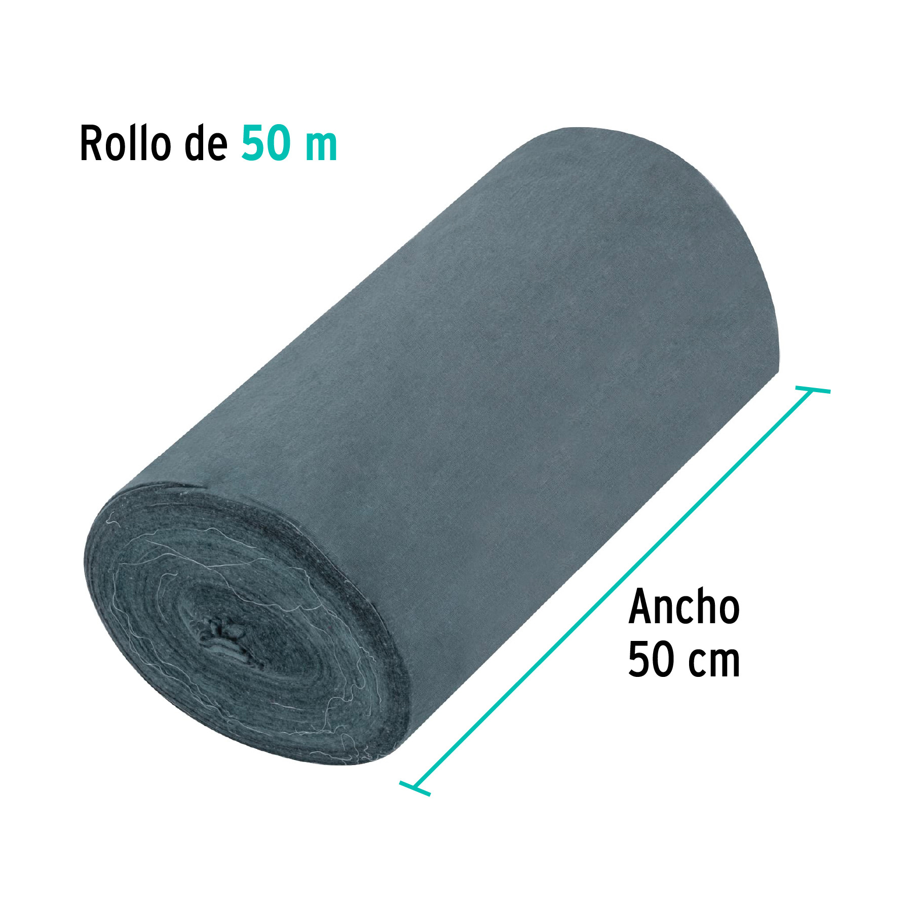 ROLLO DE 50 M DE FRANELA GRIS DE ALGODON KLINTEK