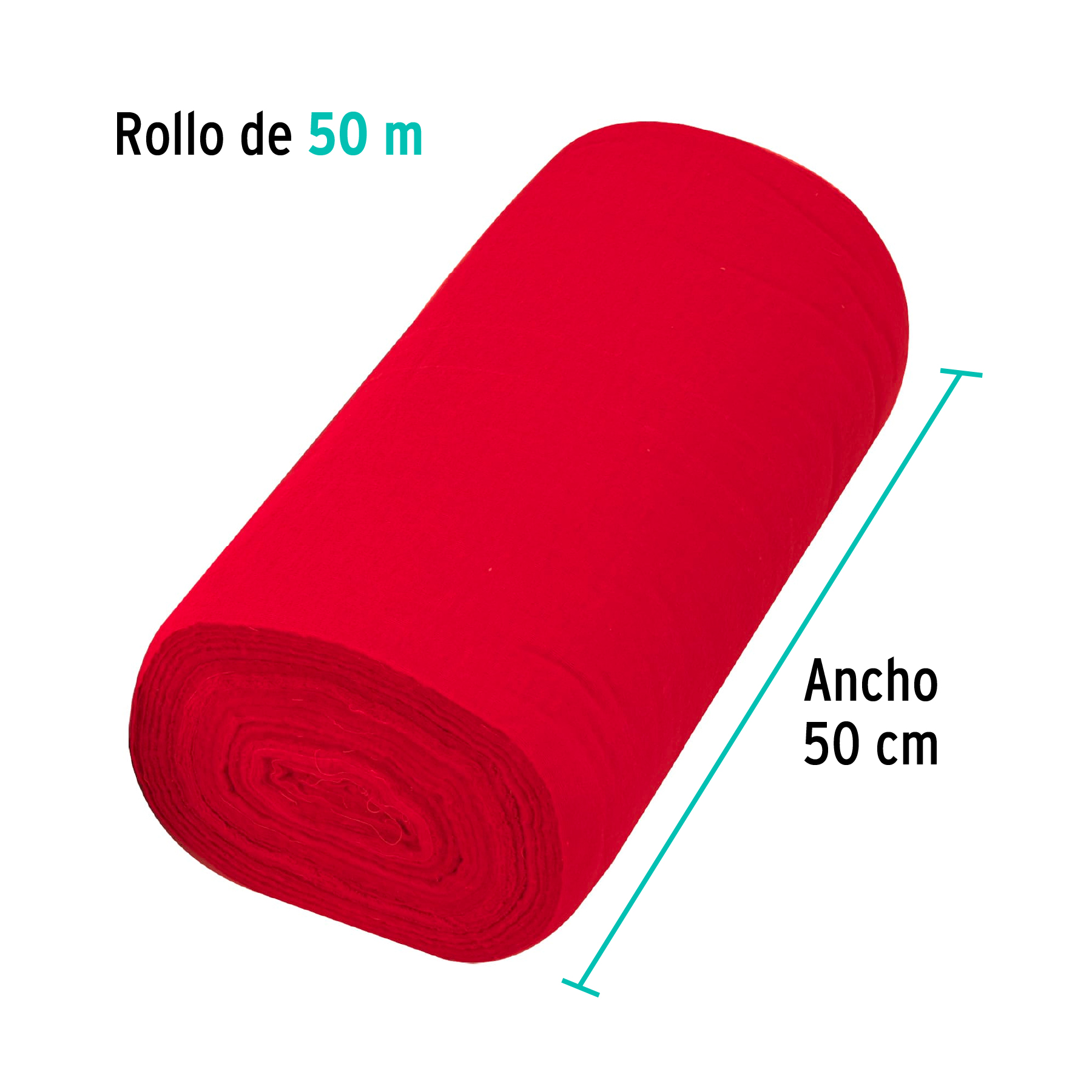 ROLLO DE 50 M DE FRANELA ROJA DE ALGODON KLINTEK