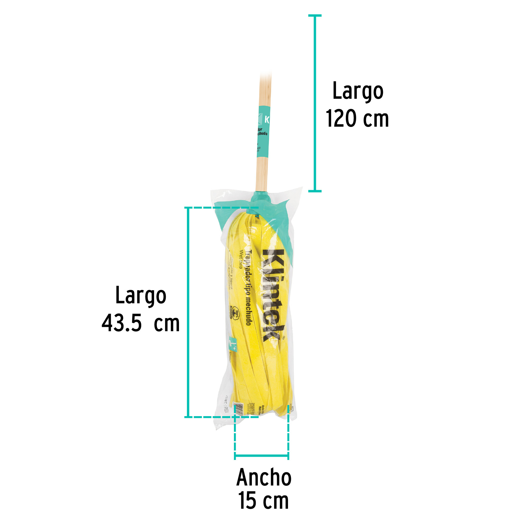 TRAPEADOR DE MICROFIBRA LISA BASTON DE 120 CM KLINTEK