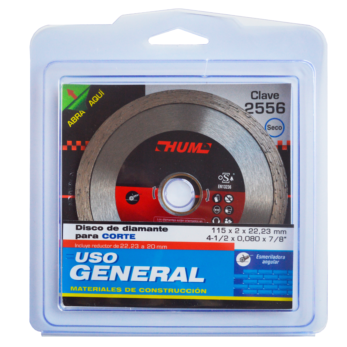 DISCO DIAMANTE RIN CONTINUO 41/2 HUM AUSTROMEX