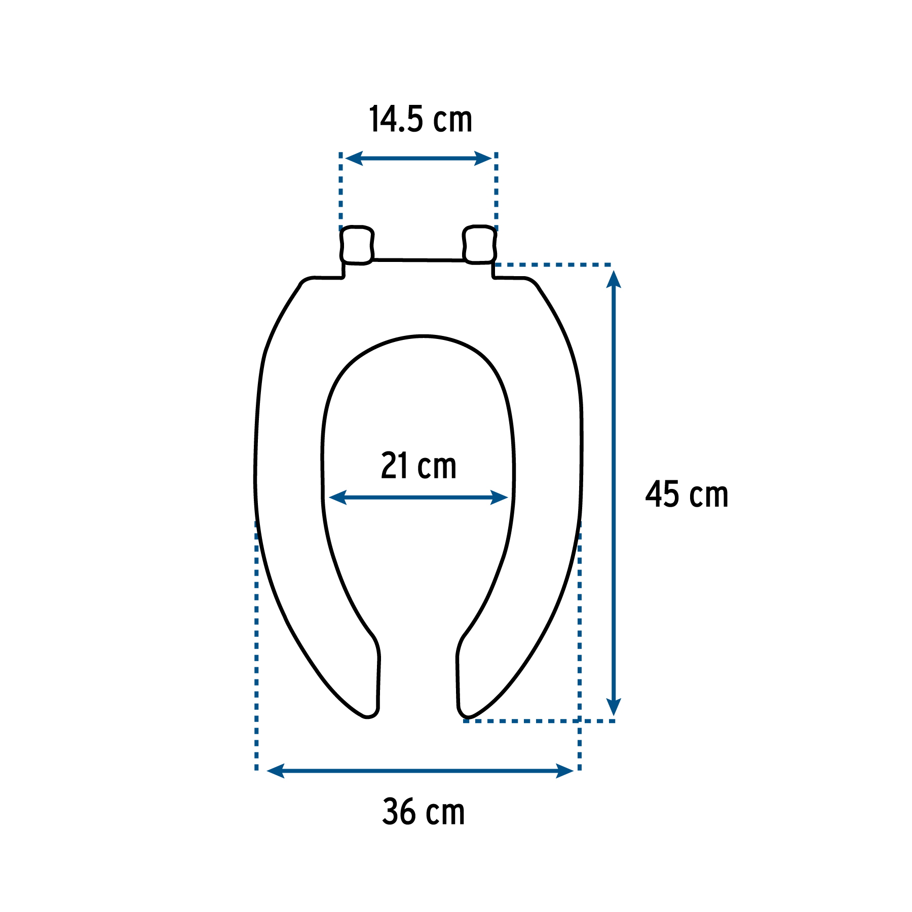 ASIENTO ALARGADO PARA WC ABIERTO HUESO AQUA
