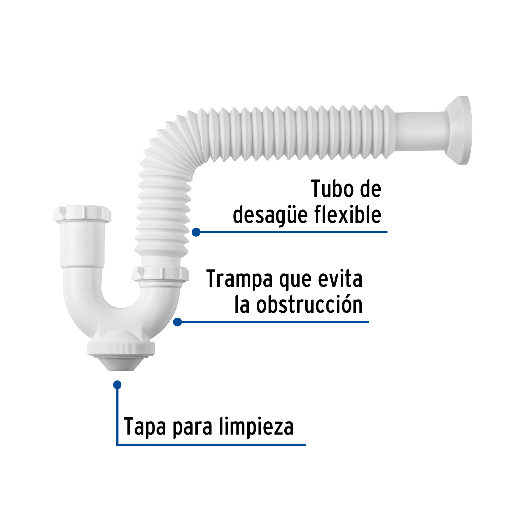 CESPOL SEMI RIGIDO DE PP PARA LAVABO O FREGADERO FOSET