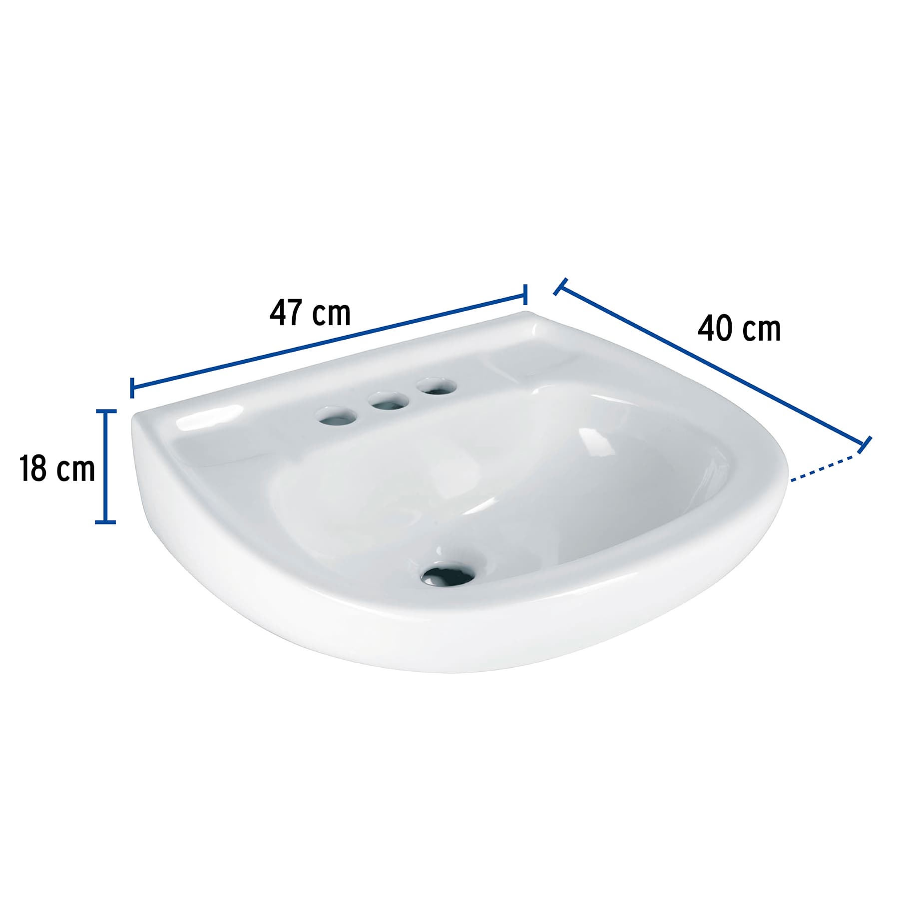 LAVABO DE PORCELANA CON REBOSADERO BLANCO FOSET