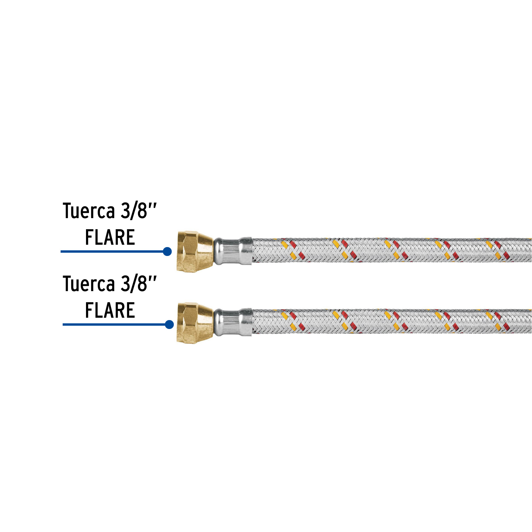 MANGUERA PARA GAS ALUMINIO 3/8 Plg. FLARE 100 CM FOSET BASIC