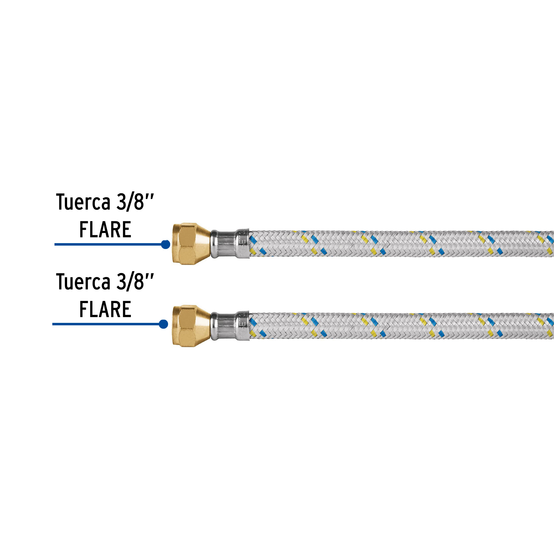 MANGUERA PARA GAS ALUMINIO 3/8 Plg. FLARE 150 CM FOSET