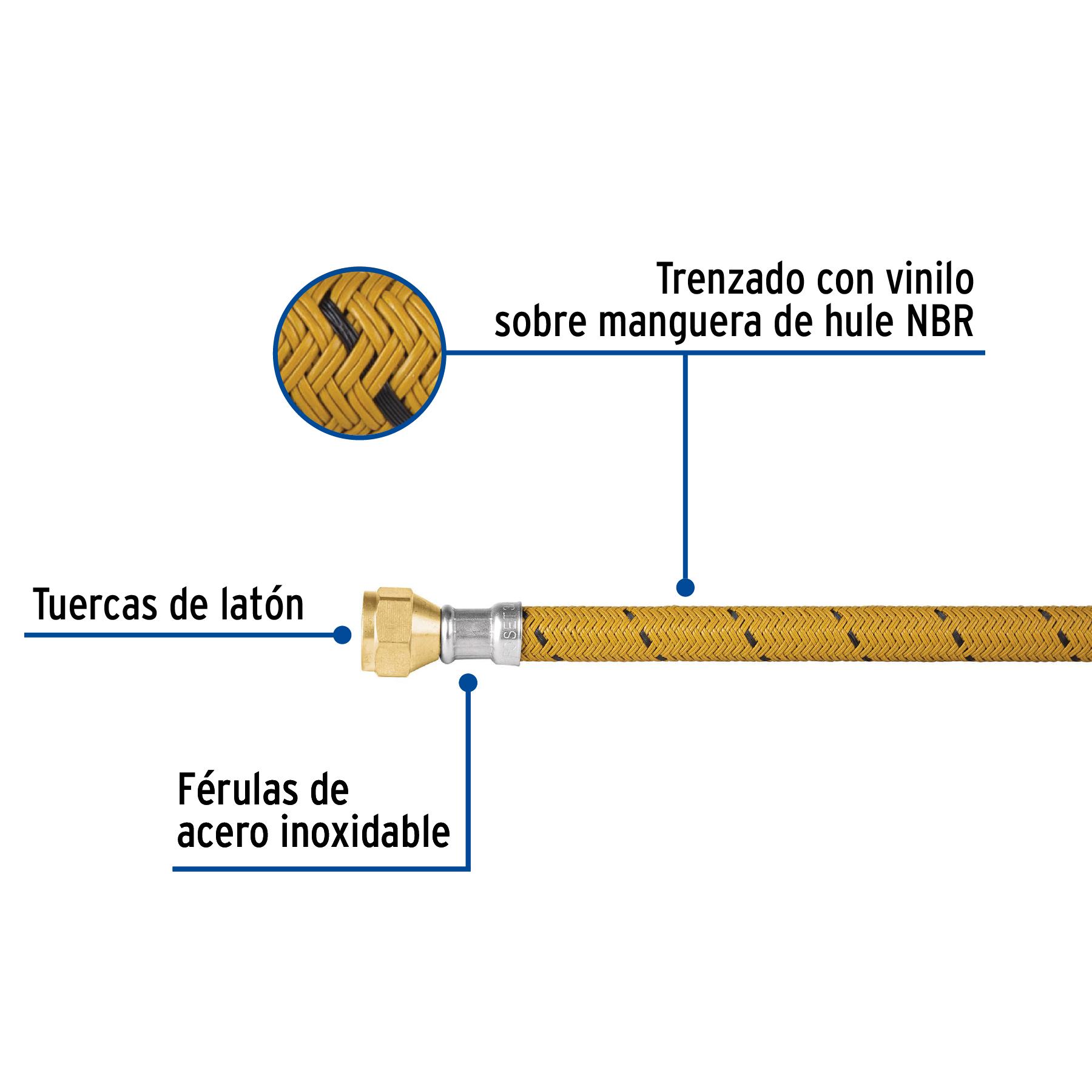 MANGUERA PARA GAS VINILO 3/8 Plg. FLARE 300 CM FOSET