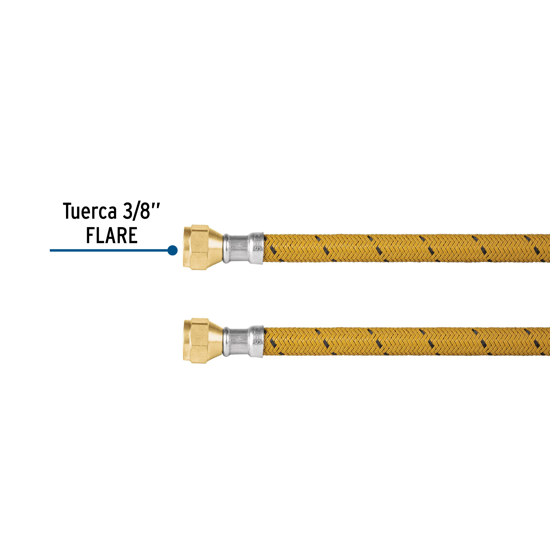 MANGUERA PARA GAS VINILO 3/8 Plg. FLARE 60 CM FOSET