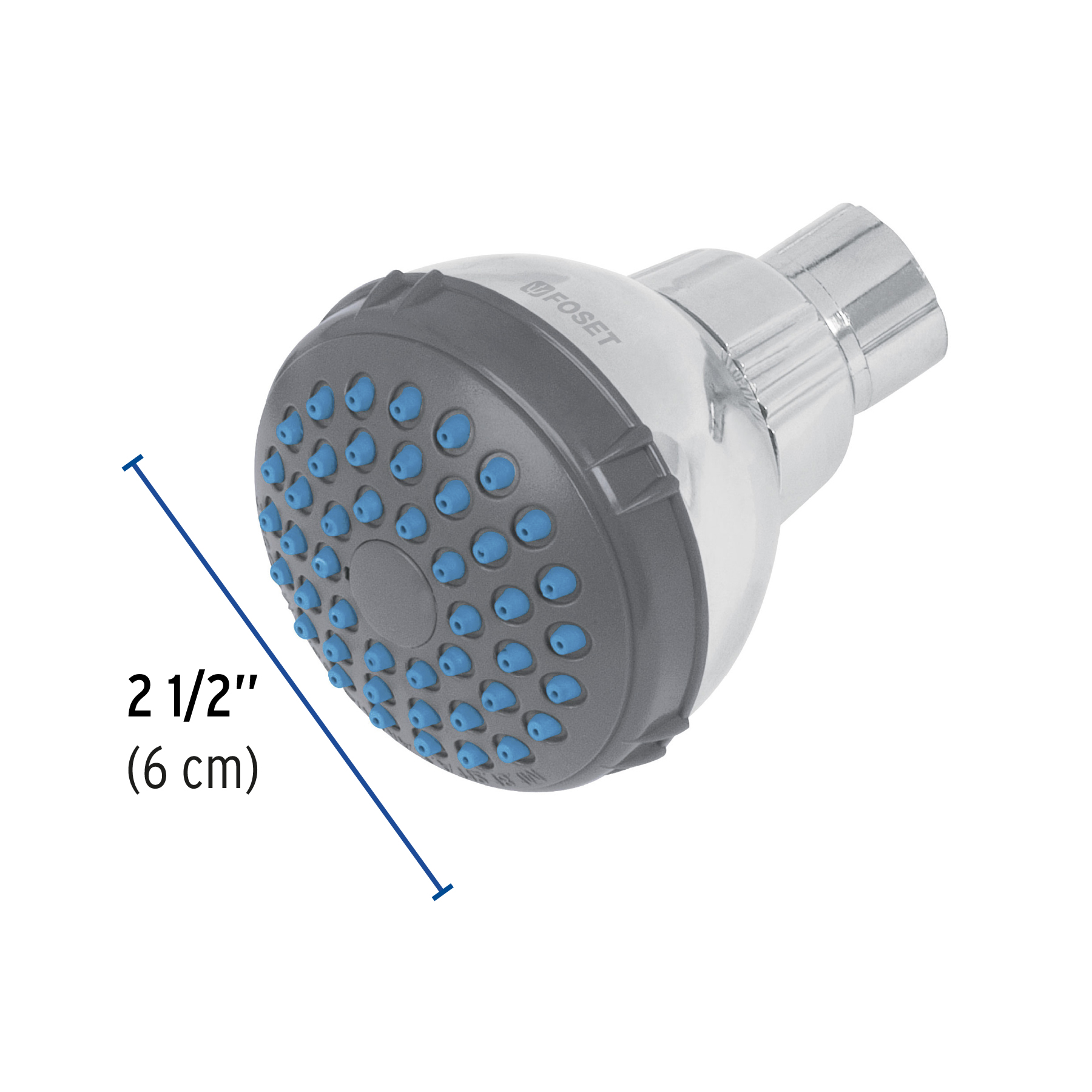REGADERA REDONDA DE ABS 2-1/2 Plg. GRIS-CROMO SIN BRAZO BASIC