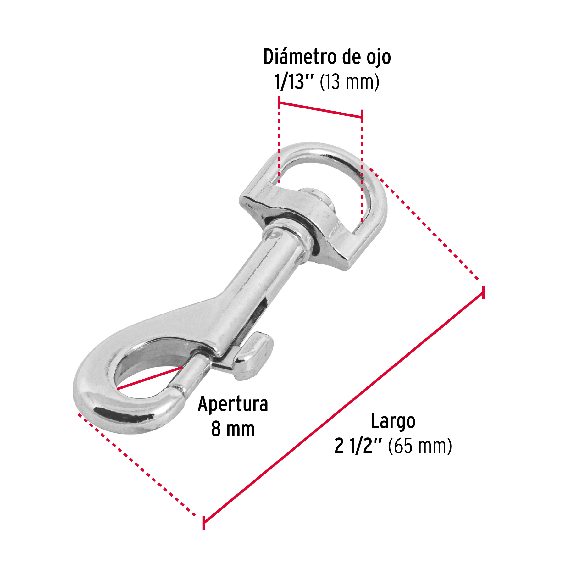 BANDOLA DE ZINC DE 1/2 Plg. GIRATORIA FIERO