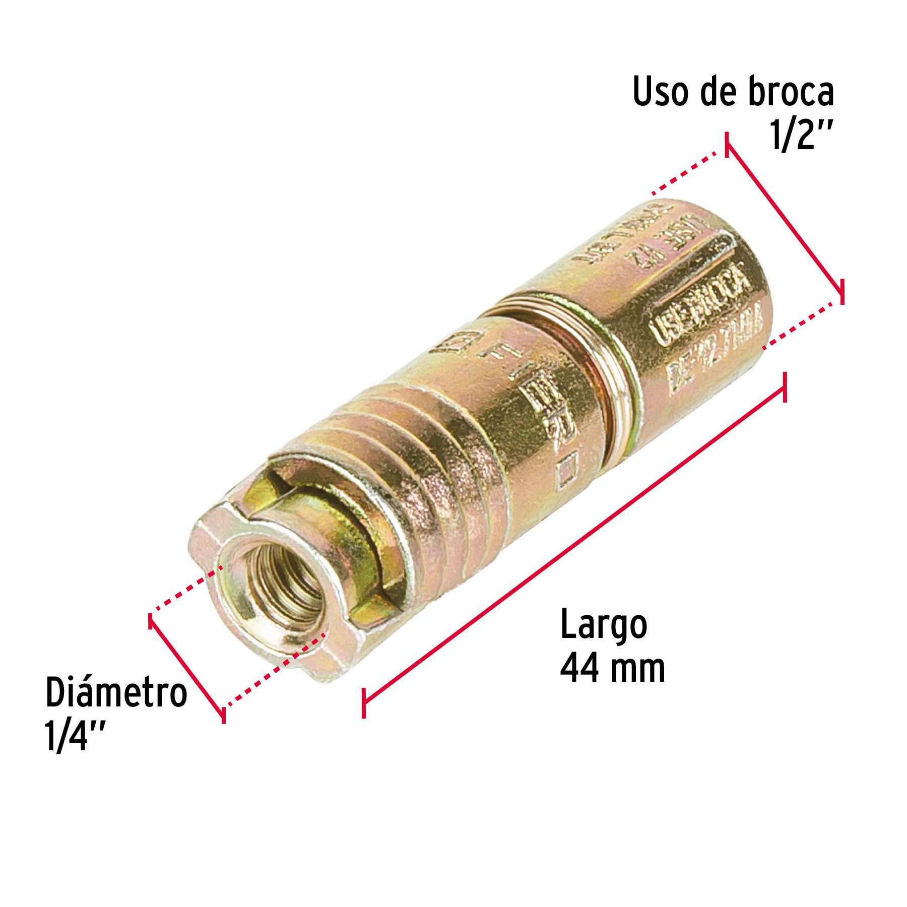 CAJA CON 100 TAQUETES EXPANSIVOS DE 1/4 Plg. SIN TORNILLO FIERO