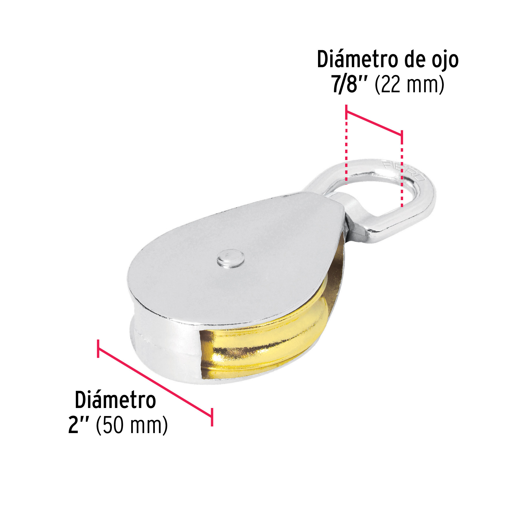 GARRUCHA METALICA PARA NORIA DE 2 Plg. CARGA MAX. 91 KG FIERO