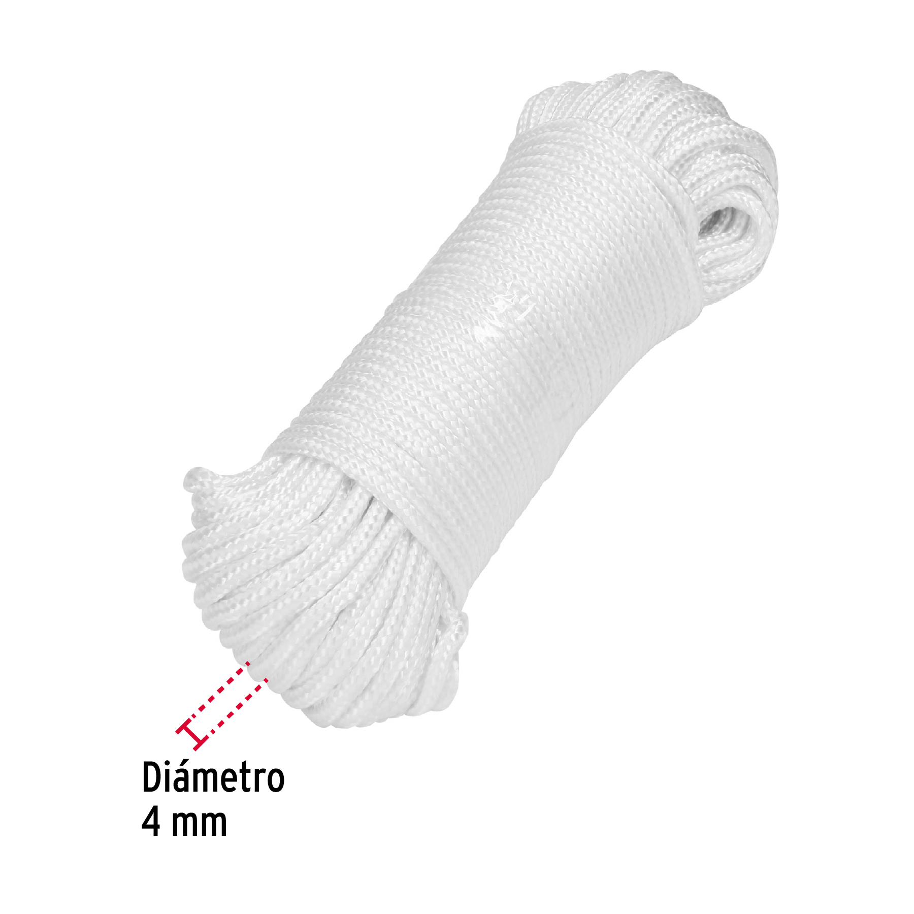 PIOLA DE POLIESTER DIAMANTE DE 4MMX30M BLANCA MADEJA FIERO
