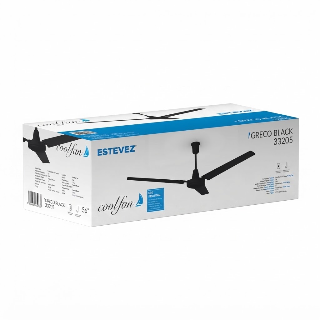 VENTILADOR DE TECHO GRECO COLOR NEGRO