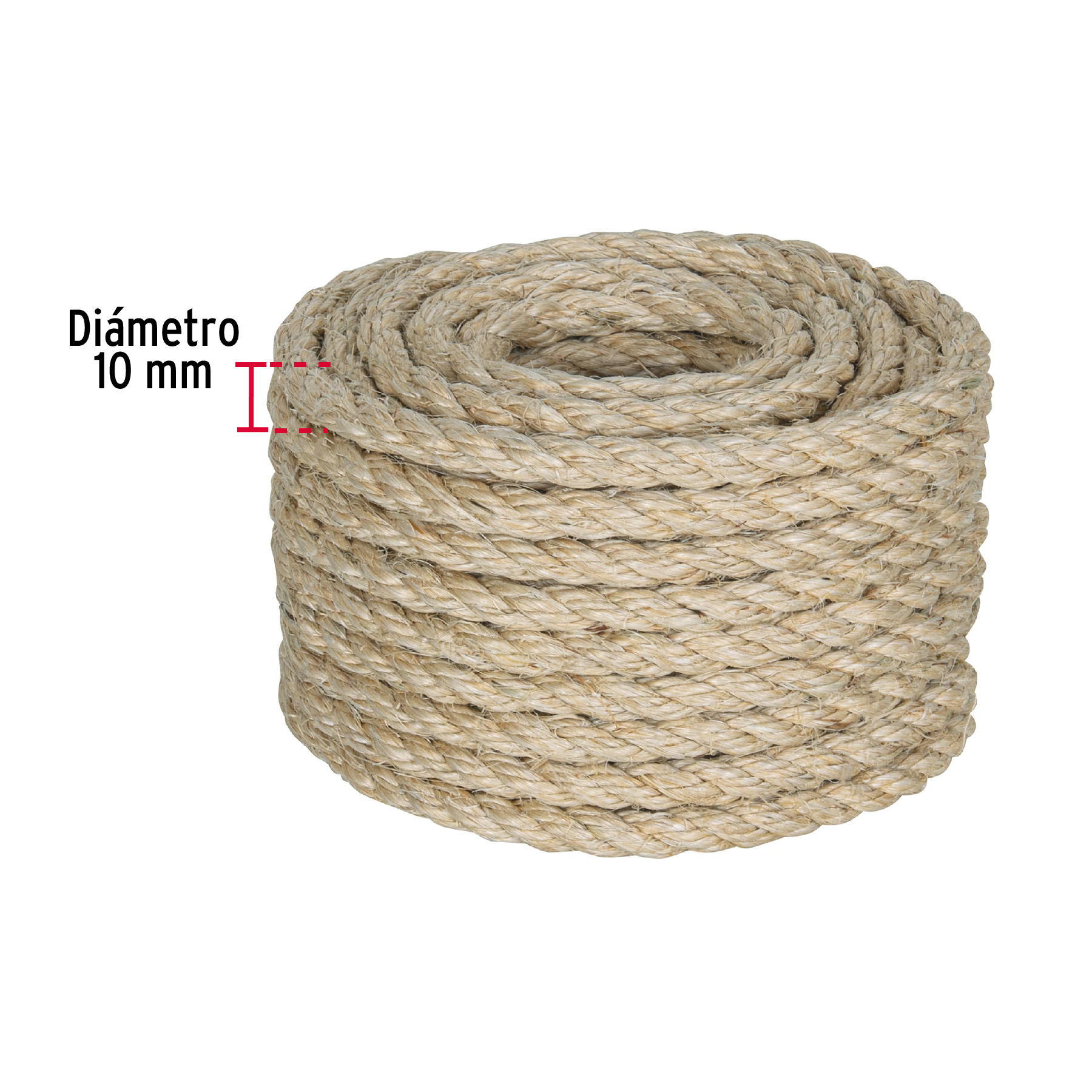 PIOLA DE SISAL (HENEQUEN) DE 10 MM X 15 M NATURAL FIERO