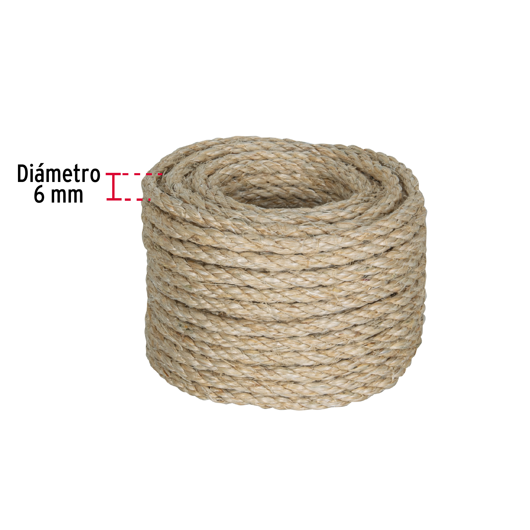 PIOLA DE SISAL (HENEQUEN) DE 6 MM X 15 M NATURAL FIERO