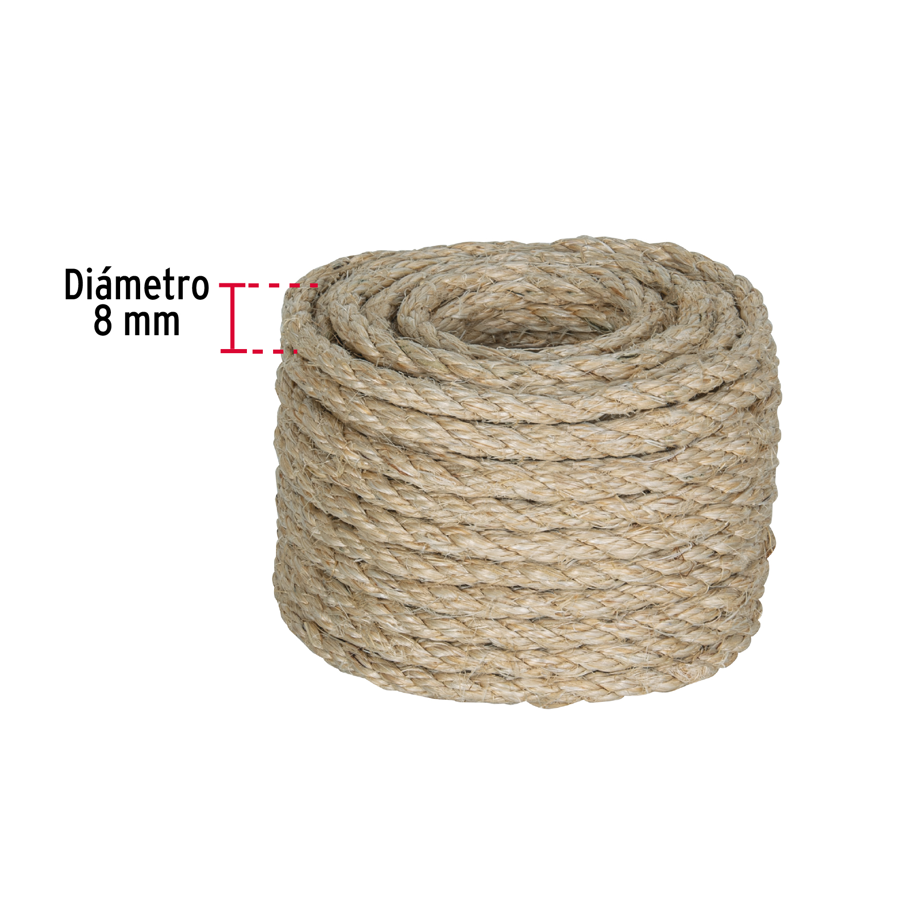 PIOLA DE SISAL (HENEQUEN) DE 8 MM X 15 M NATURAL FIERO