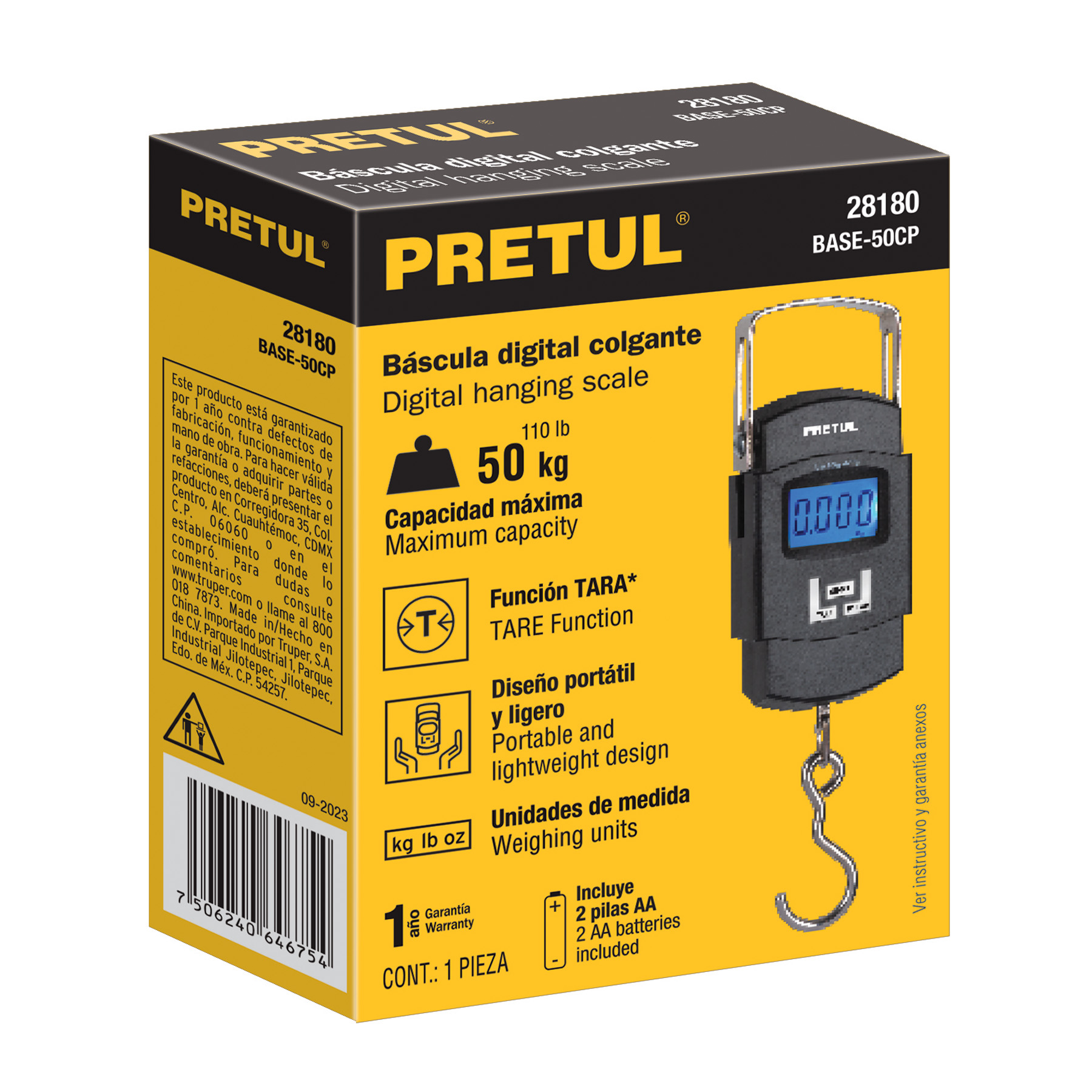 BASCULA ELECTRONI COLGANTE DE PILAS 50KG