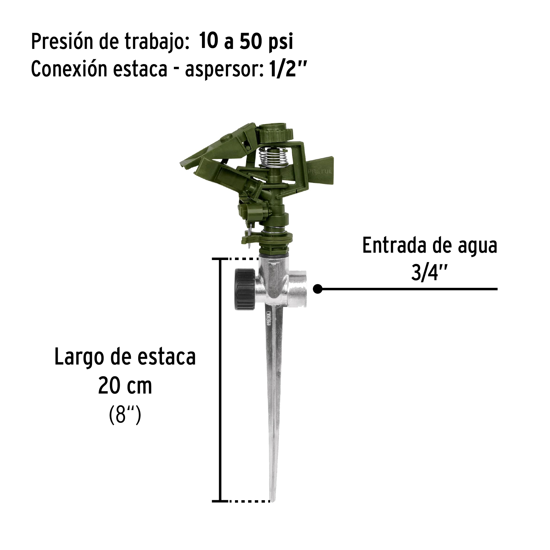 ASPERSOR PLASTICO 2 VIAS PRETUL