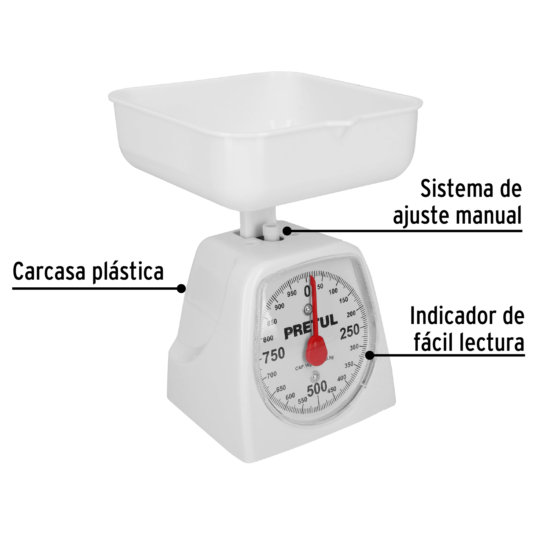 BASCULA MECANICA 3 KG PARA COCINA PRETUL